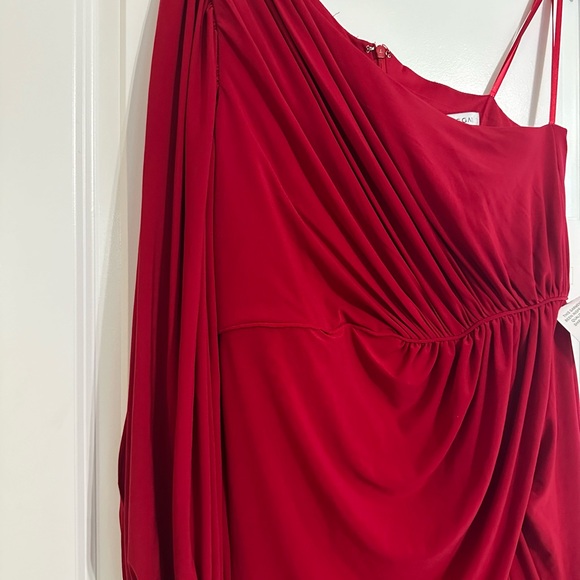 Mac Duggal One Shoulder Puff Sleeve Faux Gown style 67879 - Picture 3 of 5